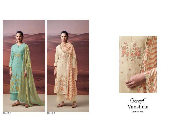 Ganga vanshika 3616 Wholesale dress materials in Mumbai